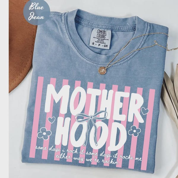 Comfort Colors®Retro Motherhood Shirt, Trendy Mama Shirt, Mom Life Tee, Oversized Graphic Mom T-Shirt, Cool Mom Club Shirt, Mothers Day Gift