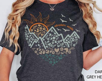 Adventure Awaits Shirt, Camping Shirts, Wanderlust Explore More Tee, Nature Lover Shirt, Travel Shirt, Road Trip Shirt, Hiking Tshirt