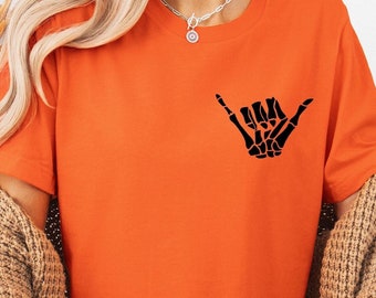 Hang Loose Skeleton Hand Shirt , Halloween Shirt, Skeleton Hand Sweatshirt, Skeleton Hand Tee, Graphic Shirt, Skeleton Hand Tee, Hang Loose