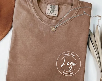 Comfort Colors® Custom Your Logo Here Shirt, Personalized Company Logo Tee, Business Logo Pocket Outfit, Sports Team Logo Clothing Gift