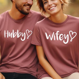 Wifey and Hubby Shirt, Wedding Party Shirt, Honeymoon Shirt,Wedding Shirt,Wife and Hubs Shirts, Just Married Shirts, Matching Couple Shirt