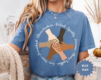 Comfort Colors® Unity Of Hands Shirt, Equality Shirt, Black Lives Matter, Human Rights Shirt, Be Kind Shirt,Social Justice Shirt,Peace Shirt