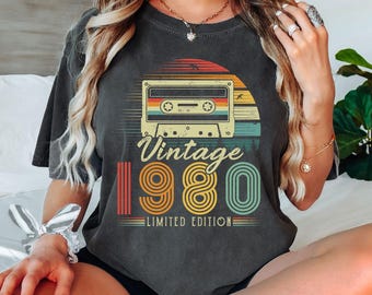 Comfort Colors® Vintage 1980 Shirt, Birthday Gift For Men, Birthday Best Friend Shirt, Birthday Gift, Born in 1980, 1980 Birthday Sweatshirt