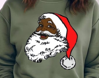 Black Santa Claus Sweatshirt, Black Santa Claus Tee, African American Christmas Tee, African American Santa Shirt, Christmas Tee, Xmas Gift