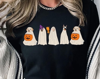 Halloween Ghost Dog Shirt, Halloween Sweater, Ghost Sweatshirt, Halloween Dog Shirt, Ghost Dog Shirt, Halloween Crewneck, Spooky Season Tee