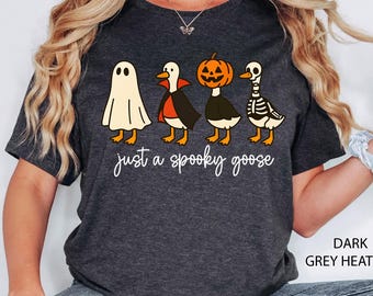Halloween Goose Tshirt, Just a Spooky Goose Shirt, Funny Silly Goose Halloween Shirt, Halloween Girls T-shirt, Spooky Season, Halloween Kids
