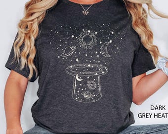 Space Shirt, Star Galaxy T shirt, Astronomy Shirt, Outdoors Shirt, Crescent Moon, Milky Way, Star Unisex Shirt,Constellation Tshirt,Star Tee
