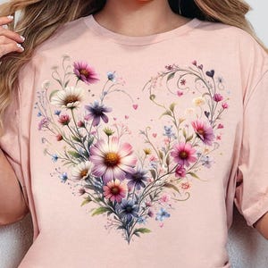 Wildflower T shirt, Mothers Day Gift, Vintage Cottagecore Shirt, Goblincore Shirt, Boho Wildflowers Shirt, Nature Shirt, Botanical Shirt