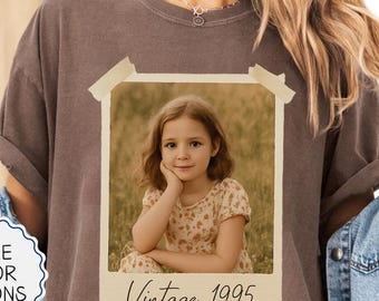 Comfort Colors® Custom Vintage Photo And Year Shirt, Custom Shirt With Picture, Personalized  Gift Vintage, Birthday Party Vintage Est Shirt