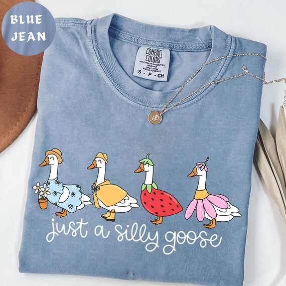 Comfort Colors Silly Goose On The Loose Shirt, Goose T-Shirt, Silly Goose Shirts, Funny Graphic Shirt, Cute Goose Shirt, Easter Shirt, Goose
