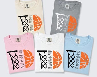 Comfort Colors® Customized Basketball Shirt, Your Name Basketball Shirt, Personalized Basketball Shirt, Game Day Shirt, Basketball Season
