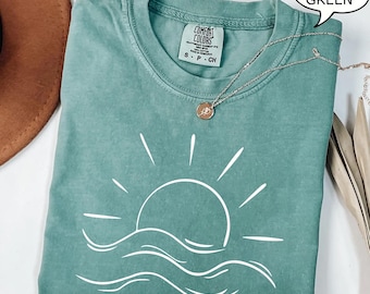 Comfort Colors® Sun T-Shirt, Summer Shirt, Beach Shirts, Sunhine T-Shirt, Gift For Woman, Boho Sun Shirt, Sun Shirt, Summer Vibes Shirt, Sun