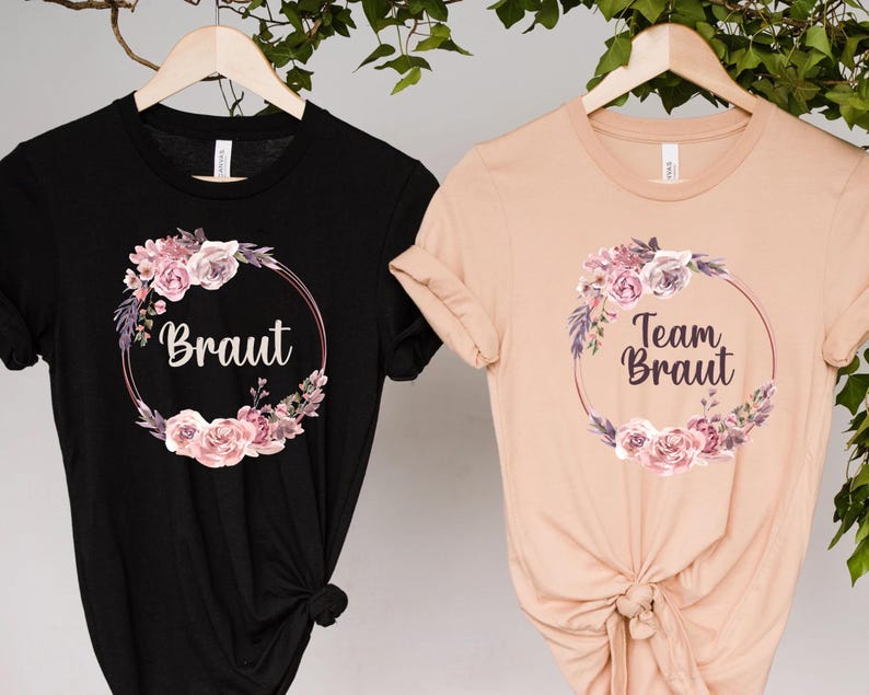 Braut Shirt, Team Braut Shirt, Team Bride Shirt, Bridal Shirt, Bride For JGA Wedding Bride Eucalyptus Wreath Gold, Bachelorette Party Shirts imagem 3