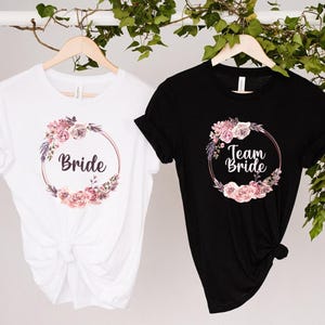 Braut Shirt, Team Braut Shirt, Team Bride Shirt, Bridal Shirt, Bride For JGA Wedding Bride Eucalyptus Wreath Gold, Bachelorette Party Shirts imagem 7