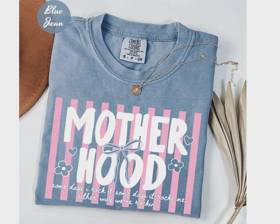 Comfort Colors®Retro Motherhood Shirt, Trendy Mama Shirt, Mom Life Tee, Oversized Graphic Mom T-Shirt, Cool Mom Club Shirt, Mothers Day Gift
