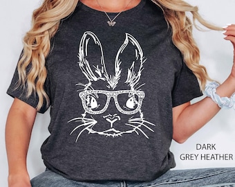 Bunny With Leopard Glasses Shirt, Easter Bunny With Glasses Tee ,Easter Bunny Graphic Tee, Easter Shirts For Women,Ladies Easter Bunny Shirt