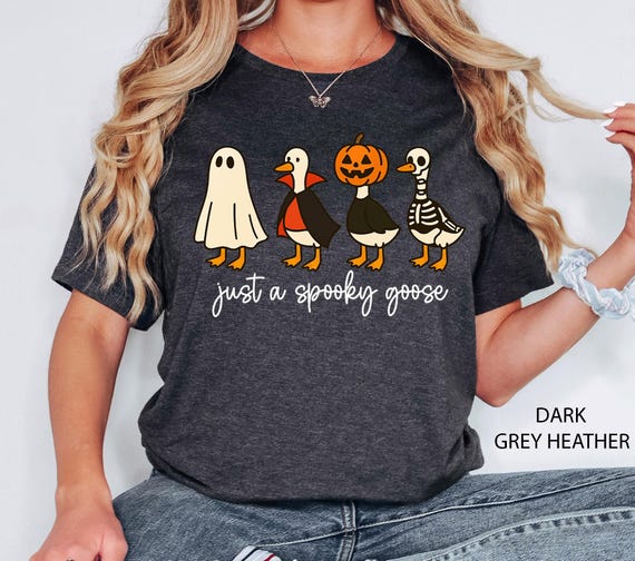 Halloween Goose Tshirt, Just a Spooky Goose Shirt, Funny Silly Goose Halloween Shirt, Halloween Girls T-shirt, Spooky Season, Halloween Kids