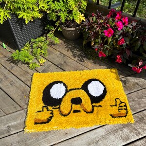 Handcrafted Jake the Dog, Adventure, Time-Inspired Plush Floor Mat