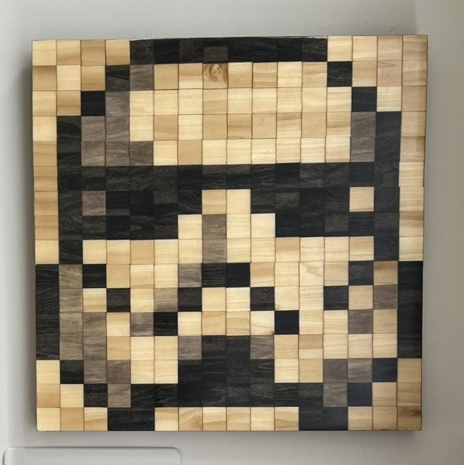 Handcrafted Wood and Epoxy 8-bit Pixel Art Stormtrooper, Star Wars Wall Decor, Gamer Wall Art