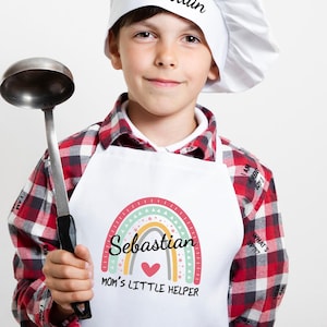 Children Name Apron and Hat, Personalized Kids Apron and Hat, Custom Kids Apron and Hat, Girls Boys Custom Toddler Apron and Hat, Cute Apron