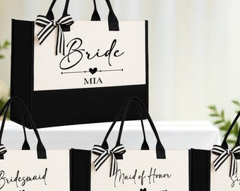 Team Bride Canvas Tote Bags, Bride Crew Tote Bags, Bridal Party Squad Bags, Wedding Party Favors, Bridesmaid Bag, Bride Tribe Bridal Favors