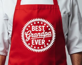 Personalized Grandpa Apron, Fathers Day Gift for Grandpa, Grandpas Birthday Gift,Dad Apron, Grill Apron for Grandpa, Chef Apron