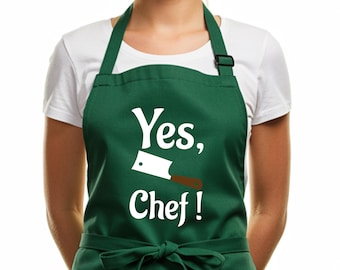Yes Chef Aprons, Sarcastic Humor Kitchen Apron, Funny Chef Apron, Funny Food Lover Gift for Dad, Culinary Gift for Mom, Cute Cooking Apron