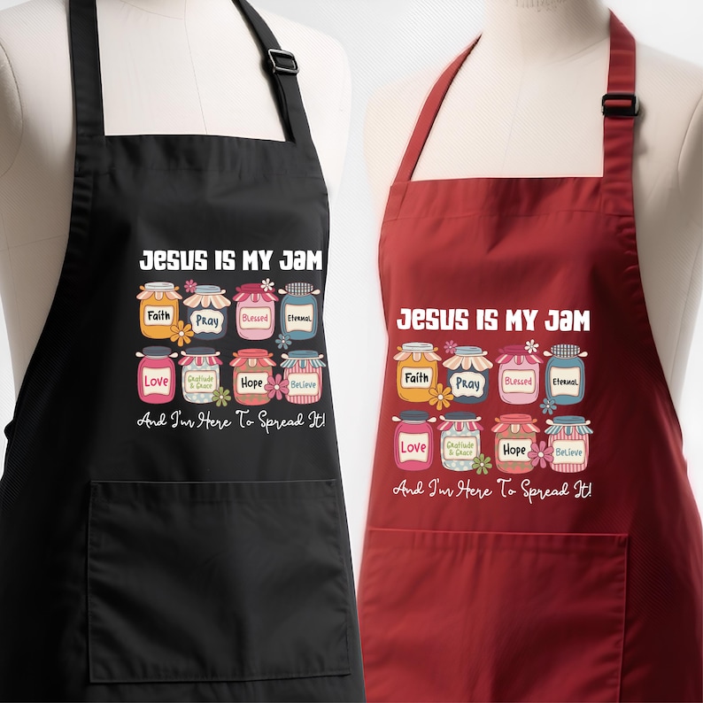 Jesus My Jam Apron for Mom Dad Daughter Son Grandma Grandpa at ...