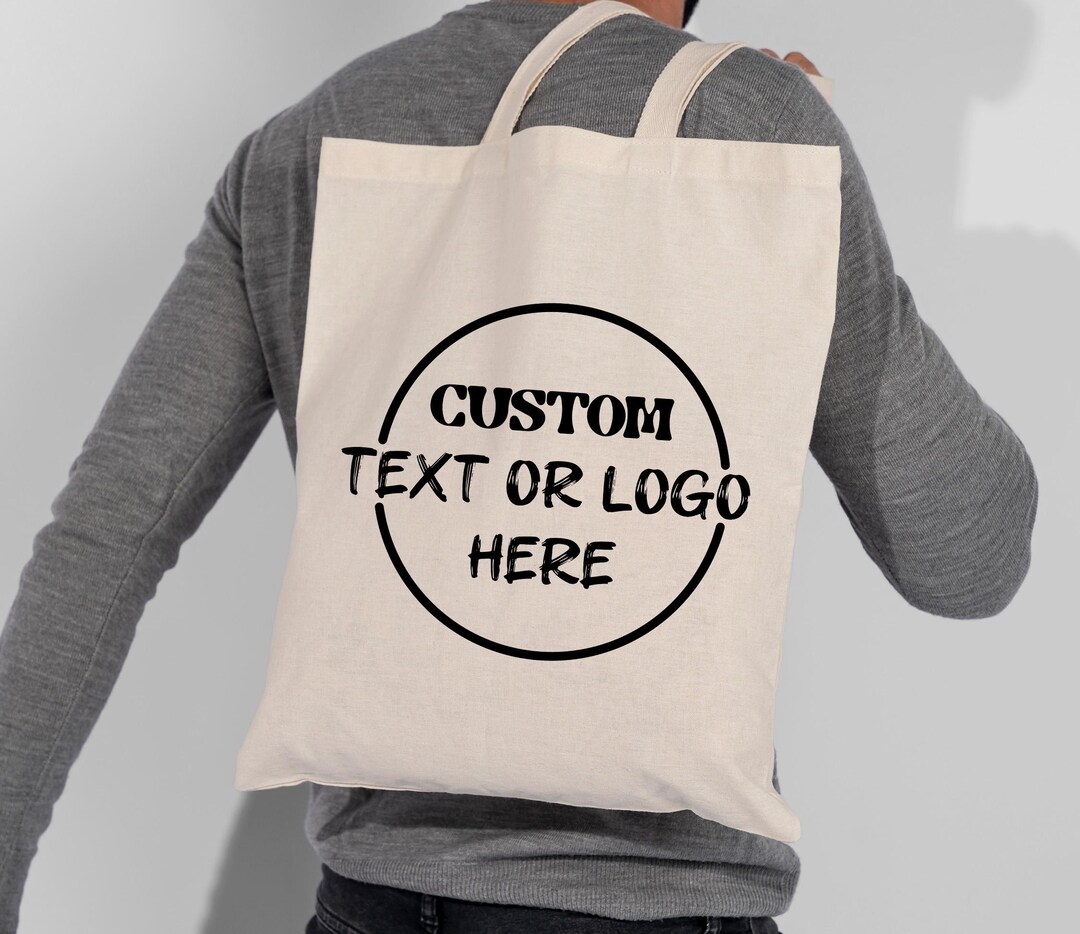 Personalized Canvas Tote Bag, Custom Text Totebag, Personalized Logo ...