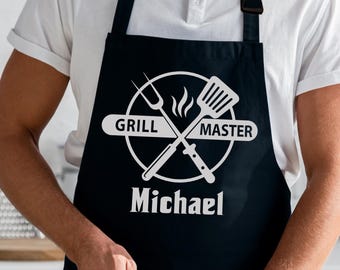 Personalized Grill Master Apron, Gifts For Him For Dad For Husband Mens Apron, Father's Day Gift, Gift Idea Christmas Gift,Gift for Husband