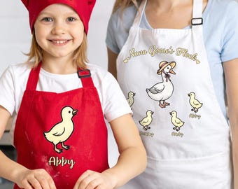 Goose Flock Graphic Design Apron, Matching Aprons for Mom and Daughter, Kids Apron for Girls and Boys, Birthday Gift for, Mothers Day Gift