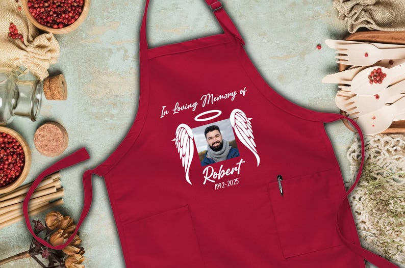 Custom Memorial Photo Apron, Personalized Remembrance Apron, in Loving ...