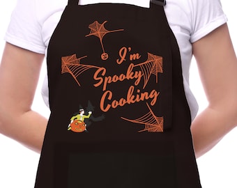 Halloween Cooking Apron, Bone Appetite Apron With Pockets, Spooky Season Apron, Halloween Party Gift, Halloween Chef Apron