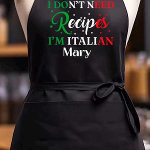 Custom Italian Apron, Italian Restaurant Apron,Recipe Apron,Personalized Apron for Italian Chef, Christmas Gift for Italian Chef,Italy Apron