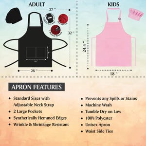 Custom Grandma and Grandchild Apron, Mom and Daughter Matching Aprons, Cupcake Apron Set, Custom Family Aprons, Personalized Kids Apron image 8