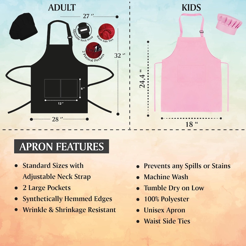 Custom Grandma and Grandchild Apron, Mom and Daughter Matching Aprons, Cupcake Apron Set, Custom Family Aprons, Personalized Kids Apron image 8