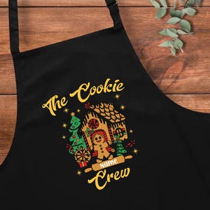 Personalized Cookie Making Crew Apron, Christmas Apron, Christmas Lights Apron, Cookie Apron, Christmas Gift, Christmas cookie apron