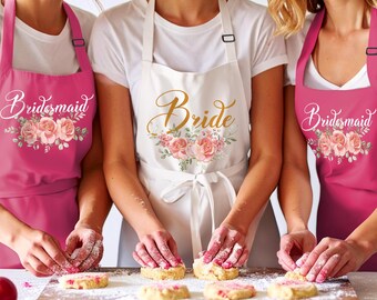 Bridal Shower Aprons for Bride and Bridesmaids, Gift for Bride, Bachelorette Party Apron Dress, Wedding Gift for Bride