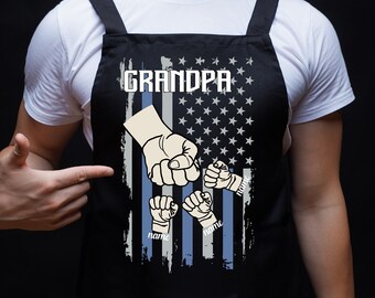 Personalized Grandpa Apron, Fathers Day Gift for Grandpa, Grandpas Birthday Gift, Custom Dad Apron,Customized Apron, Grill Apron for Grandpa