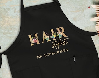Personalized Hair Stylist Apron, Hair Stylist Apron, Christmas Hair Stylist Gift, Hairdresser Apron, Personalized Hair Stylist Apron