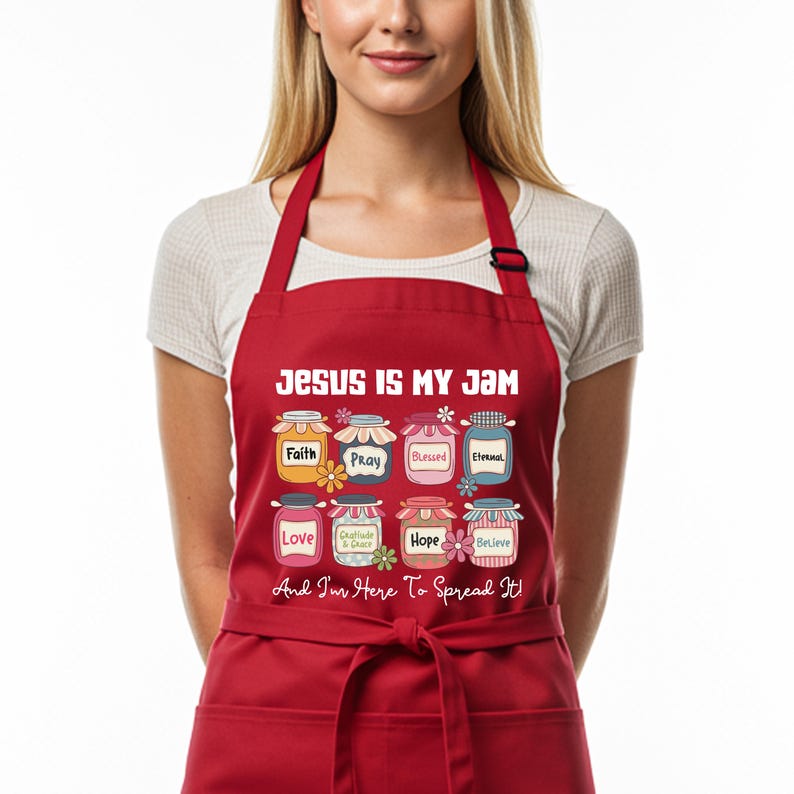 Jesus My Jam Apron for Mom Dad Daughter Son Grandma Grandpa at ...