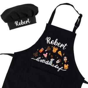 Children Name Apron and Hat, Personalized Kids Apron and Hat, Custom Kids Apron and Hat, Girls Boys Custom Toddler Apron and Hat, Cute Apron