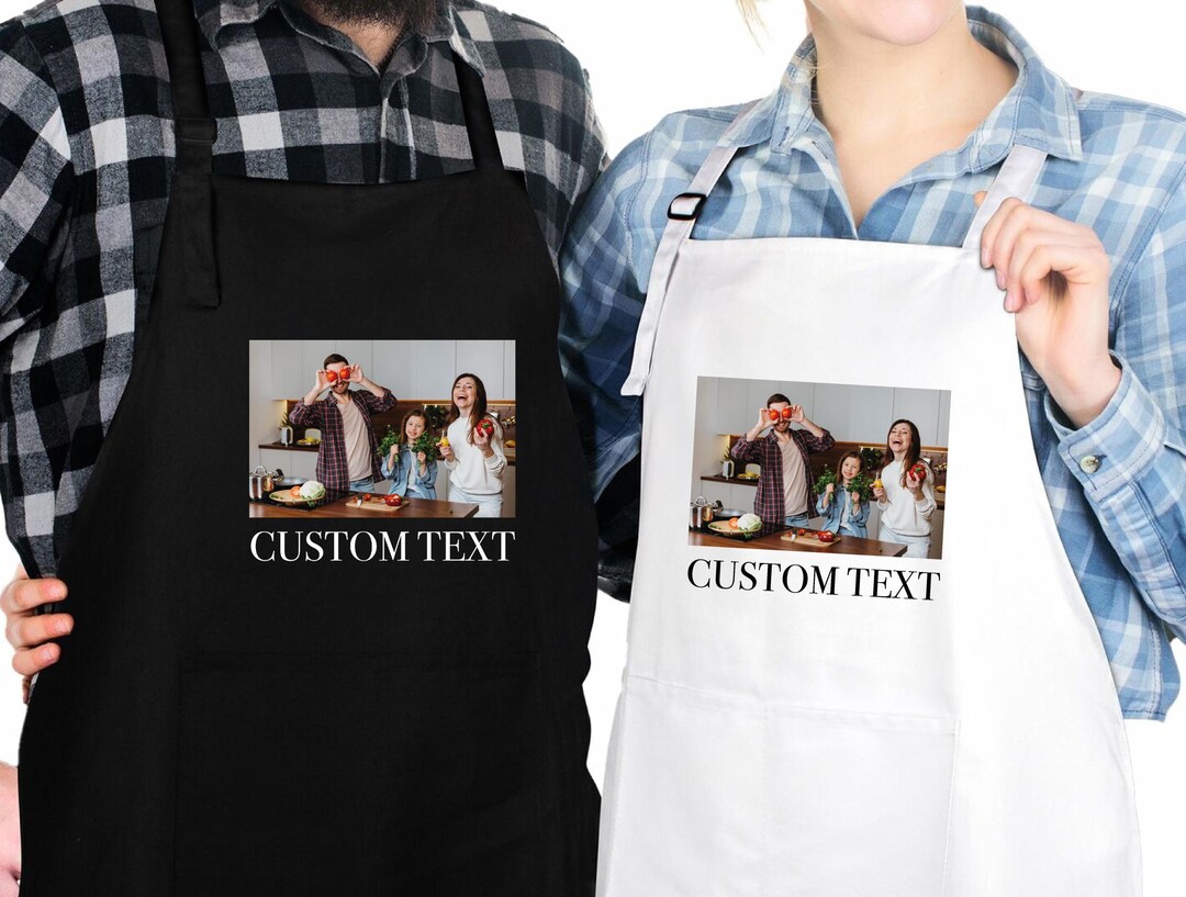 Written Aprons Custom Photo Text Apron, Personalized Christmas Gift, Customized Family ...