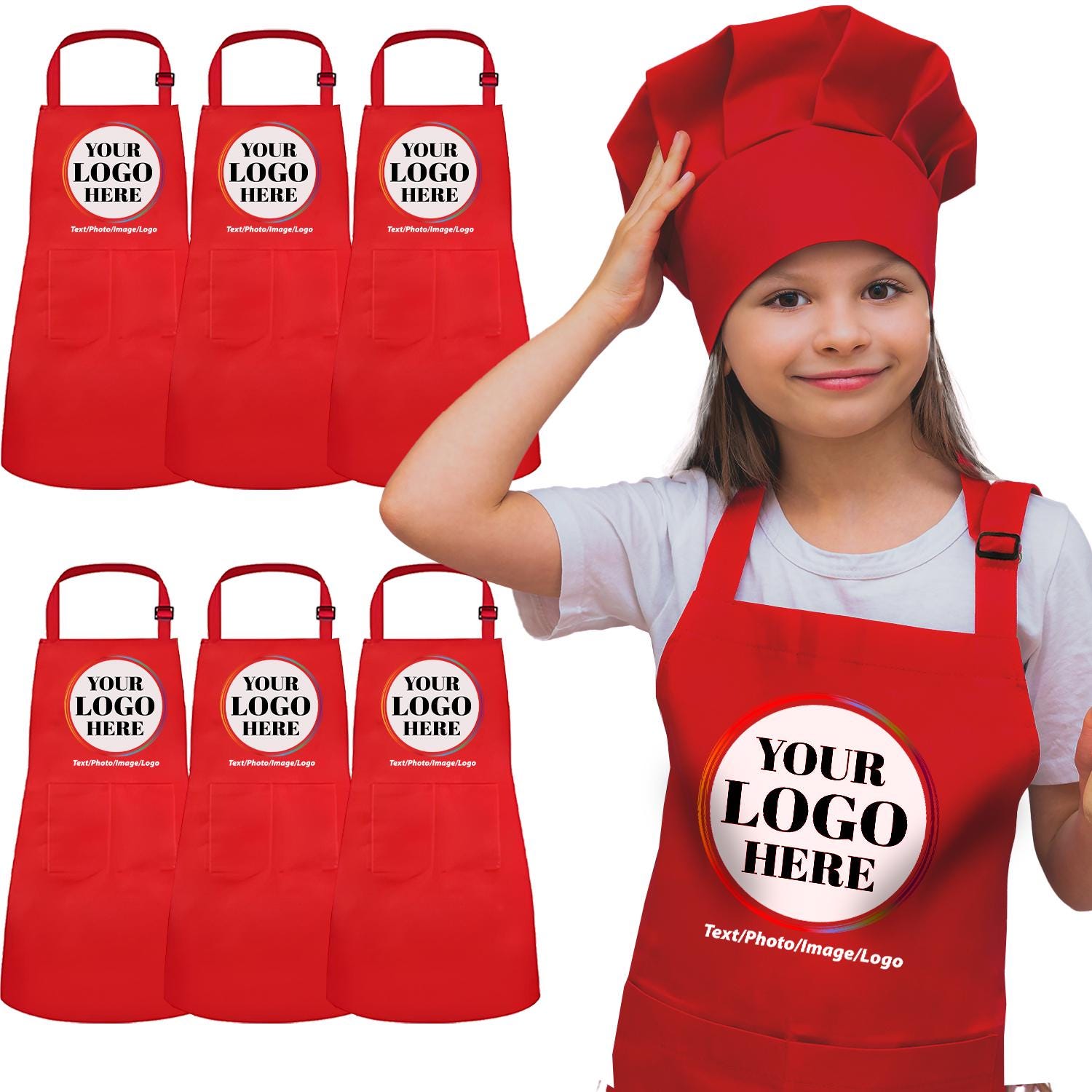 Personalized Apron for Kids, Custom Girl Apron, Apron for Boys, Logo Design Text Apron, Kindergarten Apron, School Nursery Apron Dress