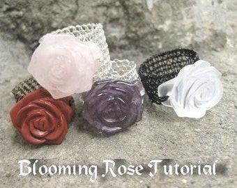 WIRE WRAP TUTORIAL: Blooming Rose Ring - Intermediate Level - pdf download with step by step instruction