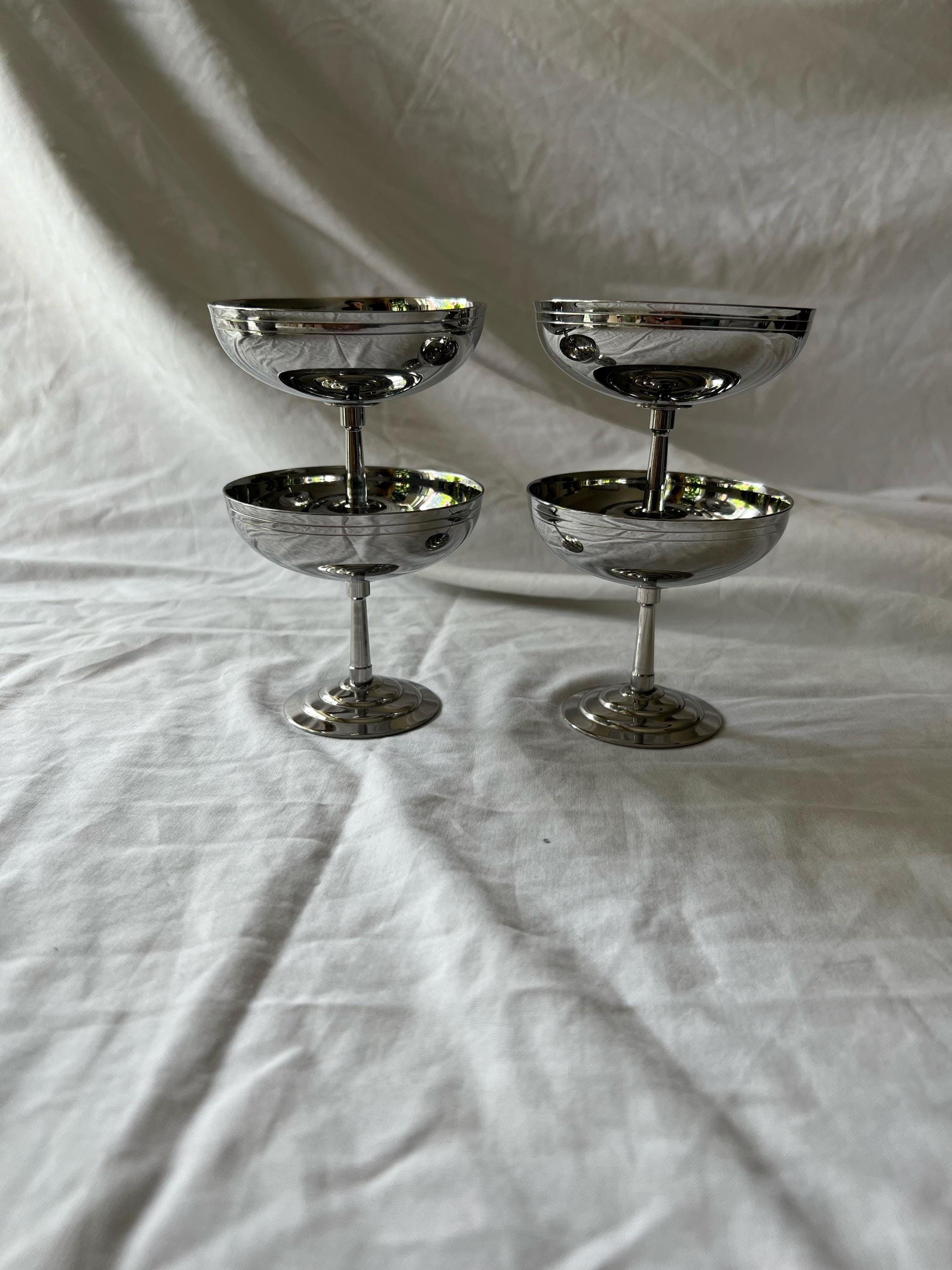 Coupes à glace en inox Létang Rémy , lot de 6 , coupes