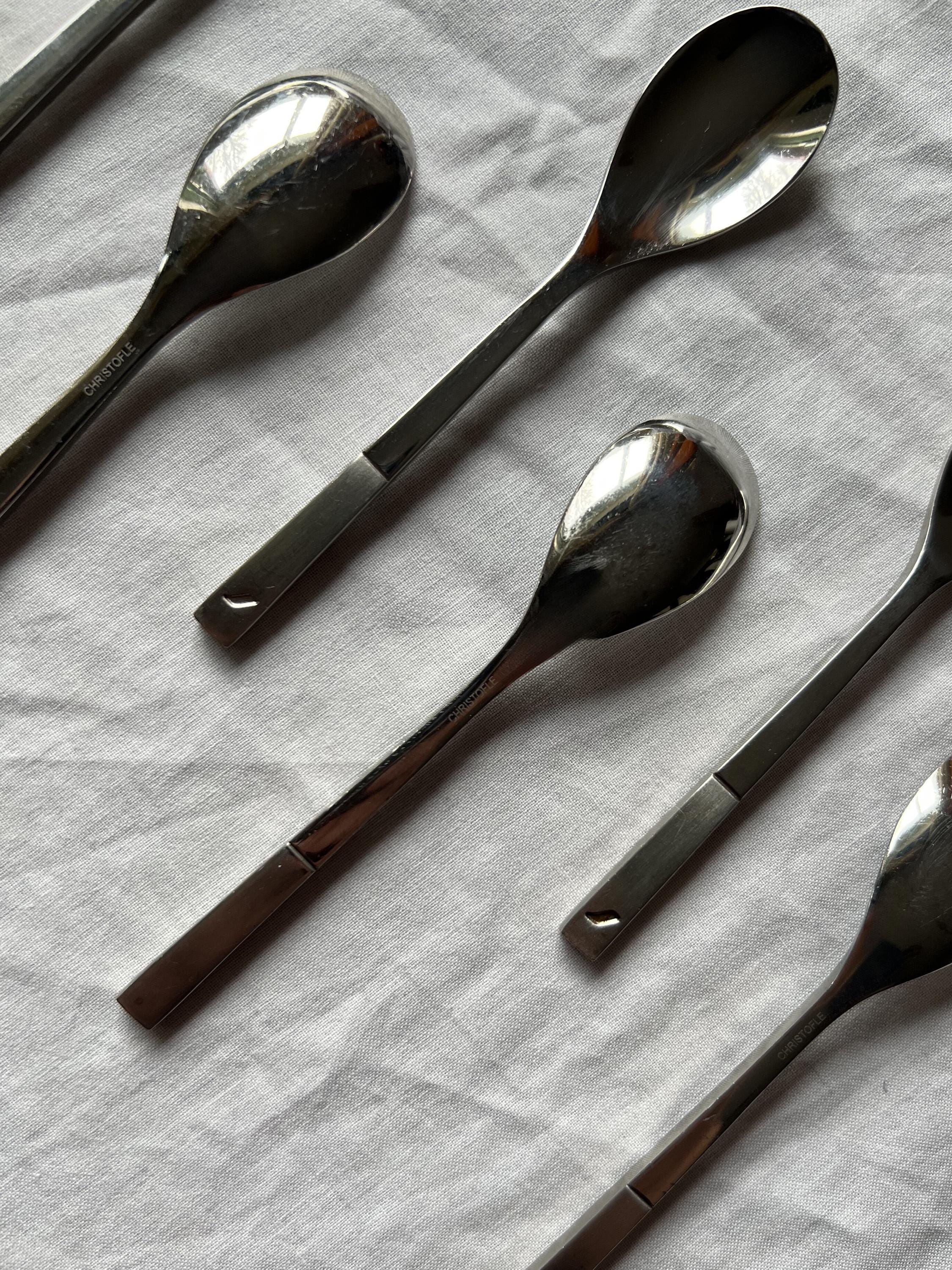 Vintage Christofle Air France Coffee Spoons | Set of 6 Dessert