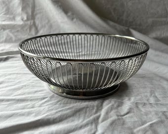 1970年代のALESSI製ステンレススチール製ワイヤーバスケット