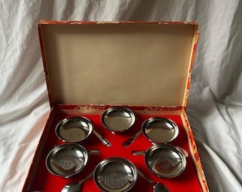 6 Coupes A Dessert / Glace / Motta Italia Inox 18/10 / Vintage
