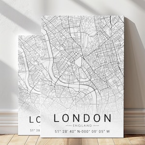 City Map Canvas Print, Customized Canvas, Home Wall Art, Housewarming Gift, Wall Art, Home Decoration, Map On Canvas, City Map Print